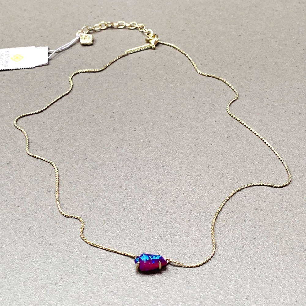 Kendra Scott Jayde Purple Kyocera Opal Necklace - Picture 2 of 4